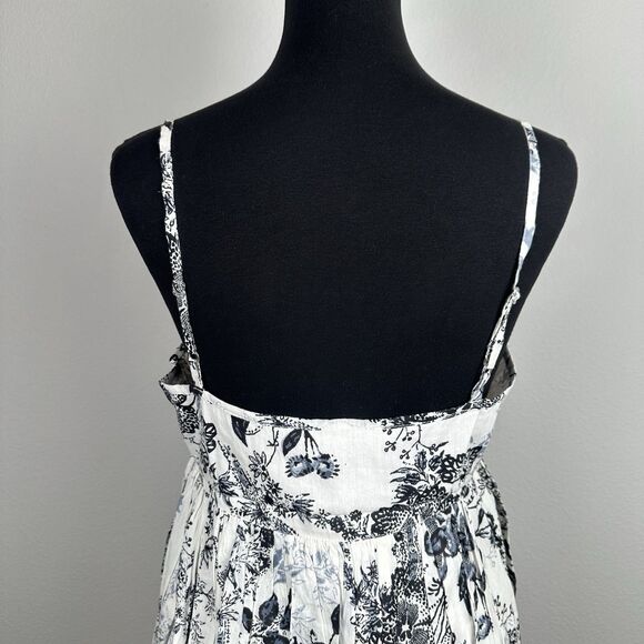 Chaudry KC Babydoll Mini Dress Size Large Sequin Pleated Bubble Hem Cottage Boho - Picture 9 of 14